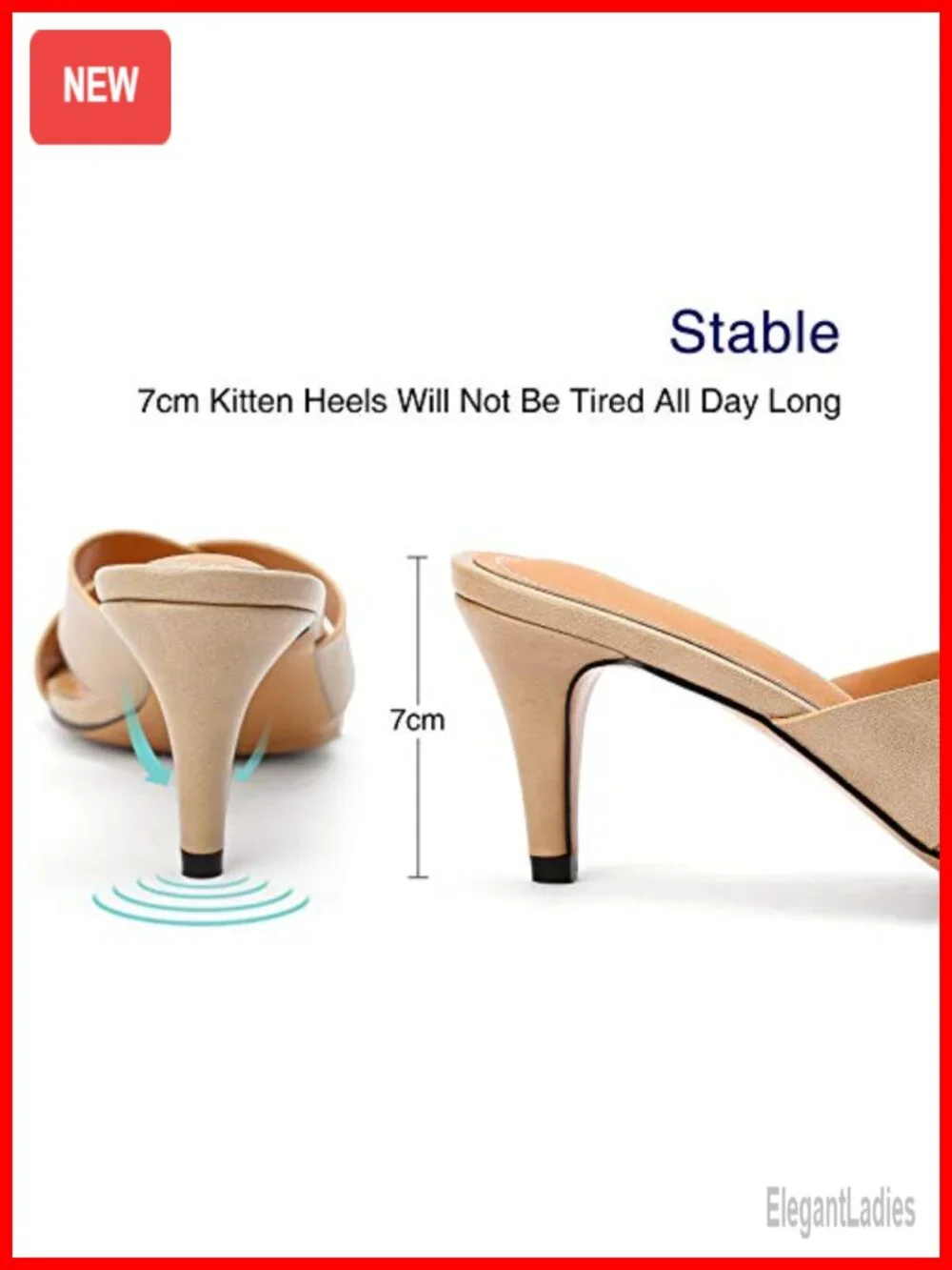 Kitten Heel Sandals Square Open Toe Cross Strap Slip On Mule Heels
